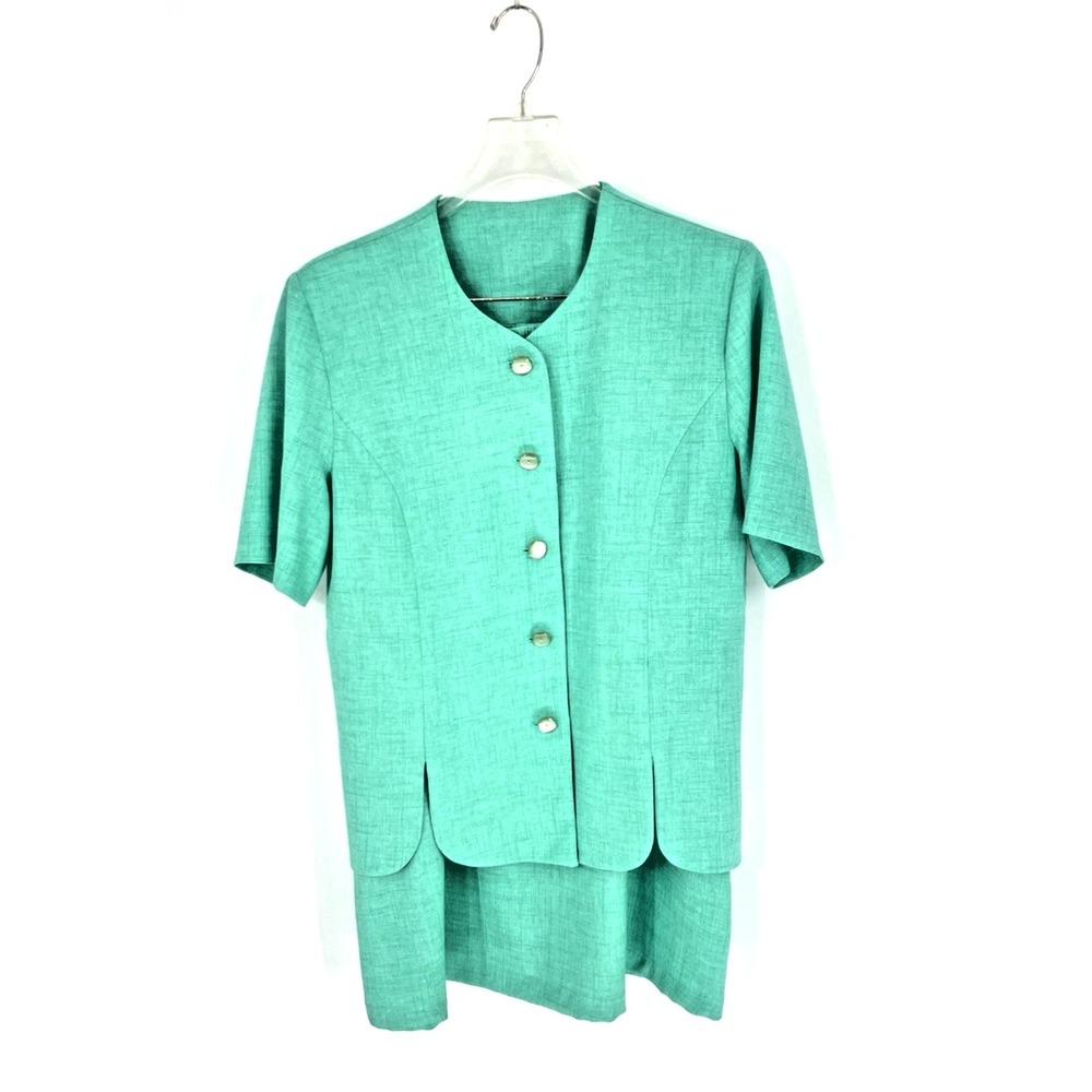 Vintage Nikki Womens Size 12 Skirt Suit Lightweight Green Classic